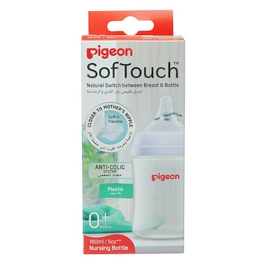 Pigeon SofTouch Wide Neck Plastic Nursing Bottle 160ml