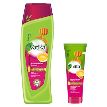 فاتيكا ناتشورالز  شامبو  لإصلاح وترميم الشعر بالعسل والبيض وبديل الزيت لإصلاح وترميم العسل والبيض 400 ملل + 100 ملل