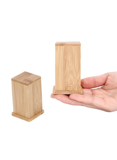 2pcs Bamboo Toothpick Dispenser Holder Storage Organizer Box With Lid
