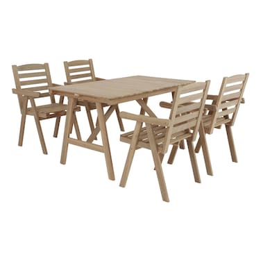 Acacia Dining Chair and Table Set 5 PCS