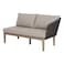 Acacia and Rope Corner Sofa Coffee Table Set with Cushion 5 PCS