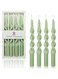 FCMSHAMD Handmade Spiral Taper Candles - 25cm Dripless Twisted Candle Sticks for Wedding Dinner Party Decoration - Set of 4 (Green)