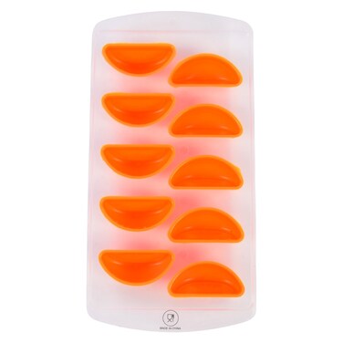 صينية مكعبات الثلج ذات الشكل البرتقالي والمكونة من 10 أقسام مصنوعة من مادة PP و TPR