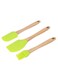 3Pcs Silicone Tools Set With Wooden Handle Multicolor