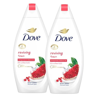 Dove Reviving Pomegranate And Hibiscus Tea Body Wash 500ml Pack of 2