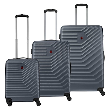 Wenger Trayn 4 Wheel Luggage Hard Trolley Set Navy Blue 3 PCS