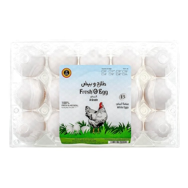 Fresh 'O' Egg White Eggs Medium 15 PCS