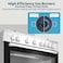 Beko 90x60cm Free Standing Gas Cooker, Full Safety,5 High Efficiency Gas Burner(1 Wok),Cast Iron Pan Support, Conventional Fan Oven,BGGR 11127 GX(Inox)