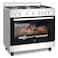 Beko 90x60cm Free Standing Gas Cooker, Full Safety,5 High Efficiency Gas Burner(1 Wok),Cast Iron Pan Support, Conventional Fan Oven,BGGR 11127 GX(Inox)