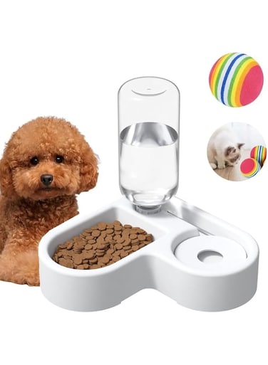 Pet Feeder and Waterer Set, 2 in 1 Automatic Feeder for Dogs and Cats, Small, Automatic Feeder and Waterer for Dogs, Cats, Pets