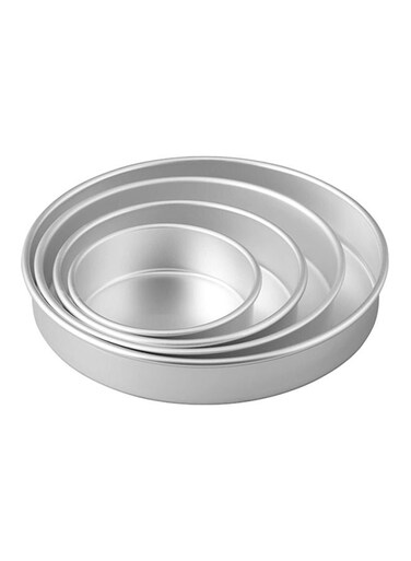 Round Baking Pans Set Silver