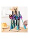 Stainless Steel Cutlery Set with Stand Multicolour
