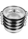 Yardwe 5 Tier Stainless Steel Steamer Pot Food Steaming Pot Multipurpose Steaming Cookware Dishwasher Safe for Home Kitchen (28cm)