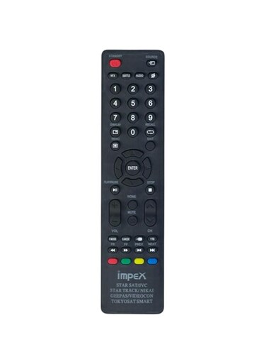 Replacement Remote Control For Impex TV, Star Sat TV, JVC TV, Star Track TV, Nikai TV, Geepas TV, Videocon TV, Tokyosat TV, Smart LCD LED