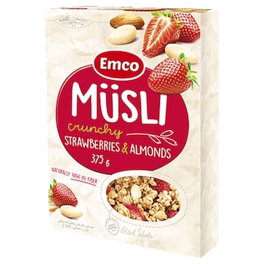 Emco Crunchy Musli with Strawberries and Almonds, 375g
