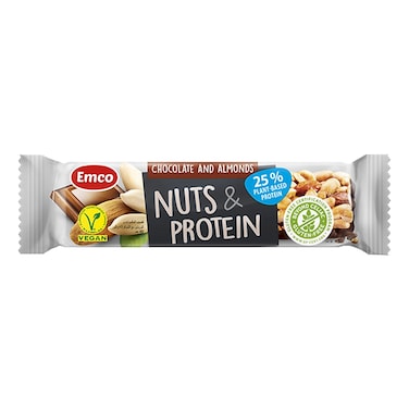 Emco Nuts And Protein Bar Chocolate And Almonds 40g