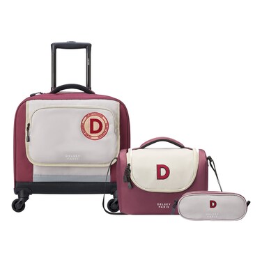 Delsey Back to School 2024 4 Wheel Horizontal Bag Set Beige 3 PCS
