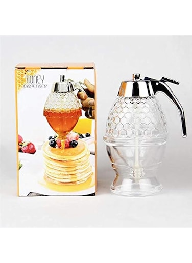 Honey Dispenser Acrylic Syrup Dispenser Container Squeeze Bottle Honey Jar Juice Dispenser Honey Bee Drip Bottle