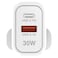 X.Cell Power USB-C PD and USB-A Wall Charger White 30W
