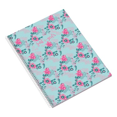 أمبار دفتر ملاحظات للتمرين بغلاف من البولي بروبلين بطبعة جاست فور غيرلز ، كبير الحجم، 24 صفحة، مقاس A4