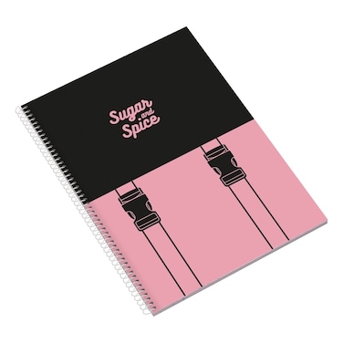 أمبار دفتر ملاحظات حلزوني بطبعة شوغر أند سبايس  24 صفحة ، مقاس A5