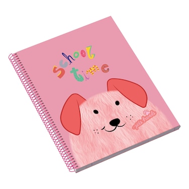 أمبار سكول تايم دفتر ملاحظات ذو سلك حلزوني بتصميم الحيوانات الأليفة و الأصدقاء للفتيات، كبير الحجم، 24 صفحة، مقاس A4