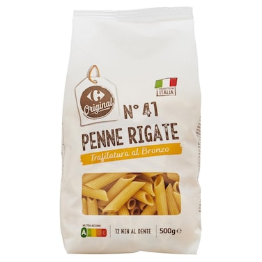 Carrefour Original Bronze-Cut Penne Rigate No. 41, 500g