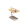 Modern Liftable C-Shaped Wooden Coffee Table   Adjustable Height   Metal Frame   Space-Saving