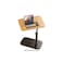 Modern Liftable C-Shaped Wooden Coffee Table   Adjustable Height   Metal Frame   Space-Saving