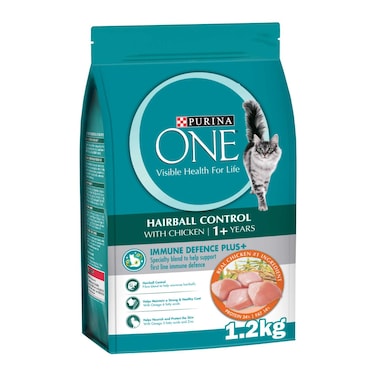 بورينا ون طعام القطط للتحكم في كرات الشعر بنكهة الدجاج 1.2 كغ