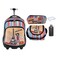 Oxford 2 Wheel Teen Trolley Backpack Pencil Case Lunch Bag Lunch Box Water Bottle Set 5 PCS