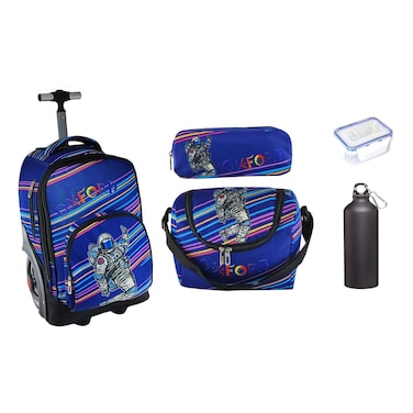 Oxford Astronaut and Mars Printed 2 Wheel Trolley School Set 5 PCS
