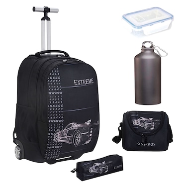 Extreme V Car Game Themed 2 Wheel Trolley School Set 5 PCS