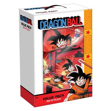 دراغون بول مجموعة حقائب مطبوعة بعجلات  5 في 1، قياس 16 بوصة