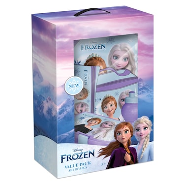 ديزني فروزن مجموعة حقائب مطبوعة بعجلات  5 في 1، قياس 14 بوصة