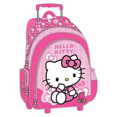 هيلو كيتي حقيبة ظهر مطبوعة بعجلات 16 بوصة