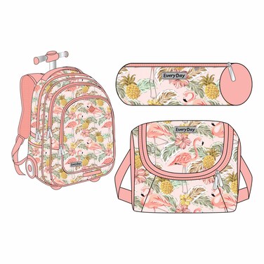 إيفرداي مجموعة حقائب بعجلات صغيرة مطبوعة بالطبيعة 02306، مكونة من 3 قطع