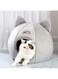 Winter Warm Cat Dog Nest Deep Sleep Semi-Closed Cat House Cave Plus Velvet Cute Pet Tent for Cats Puppy Small Dogs (D)