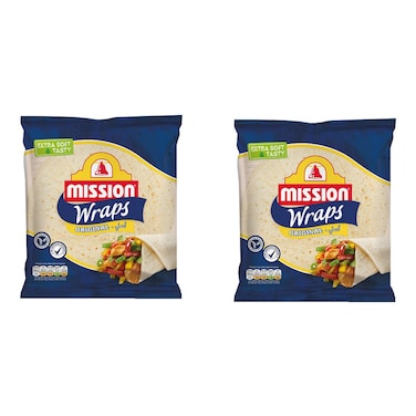 Mission Tortilla Wheat Wraps Original 20cm 320g Pack of 2