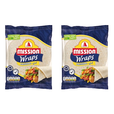 Mission Tortilla Wheat Wraps Original 15cm 200g Pack of 2