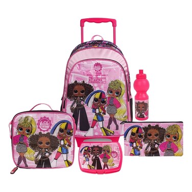 إم جي إيه لول 5 في 1 طقم حقيبة مدرسية بعجلات بطبعة رويال بي مقاس 16 بوصة