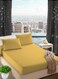 Golden Striped Bed Sheet Sets Cotton 3 Piece Set Deep Pocket 180x200+25cm