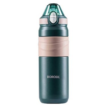 Borosil Vacuum Sip Bottle Green 560ml