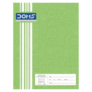 دومز دفتر تمارين ذو خط مزدوج 100 ورقة 21 × 16 بوصة