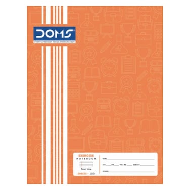 Doms Four Line Exercise Book 100 Sheets 21x16inch