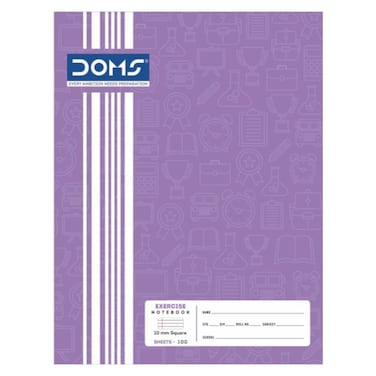 Doms Square Line Exercise Book 100 Sheets 10mm 21x16inch