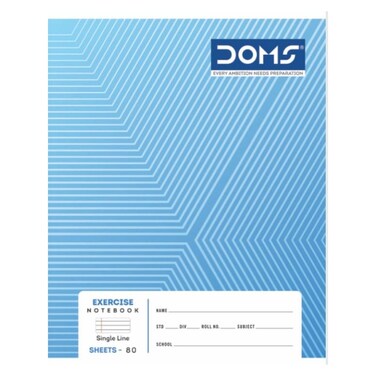 دومز دفتر تمارين ذو سطر واحد 80 ورقة 21 × 16 بوصة