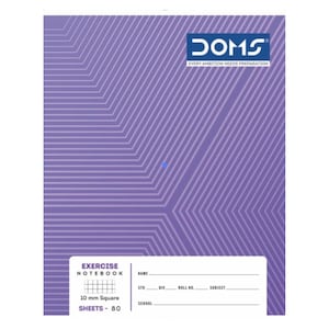 Doms Square Line Exercise Book 80 Sheets 10mm 21x16inch