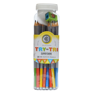 دومز سي 3 تراي-تري علبة أقلام رصاص غرافيت أيتش بي   7149  ، 30 قطعة