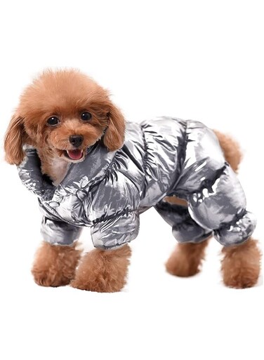 KASTWAVE Winter Warm Waterproof Puppy Down Jacket, Lightweight Outdoor Padded Pet Vest, Windproof Snowsuit Cold Weather Apparel Clothes for Small Dogs